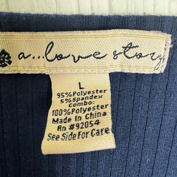 A Love Story Puff Mesh Half Sleeve Blouse Top Shirt Y2K Size Large Blue Fairy - Picture 5 of 7